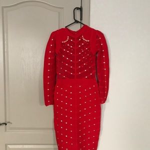 Luxury bandage dress red small